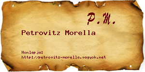 Petrovitz Morella névjegykártya